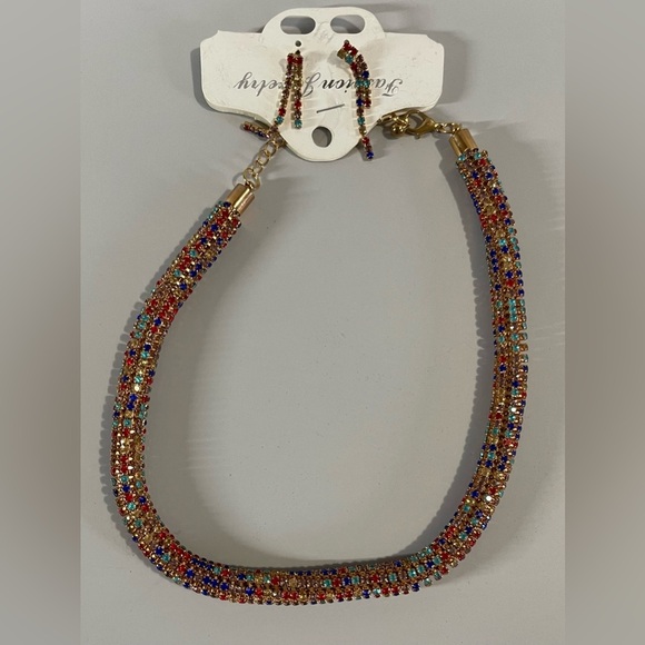 Jewelry - NEW Multicolor Beaded Necklace and Earring Set